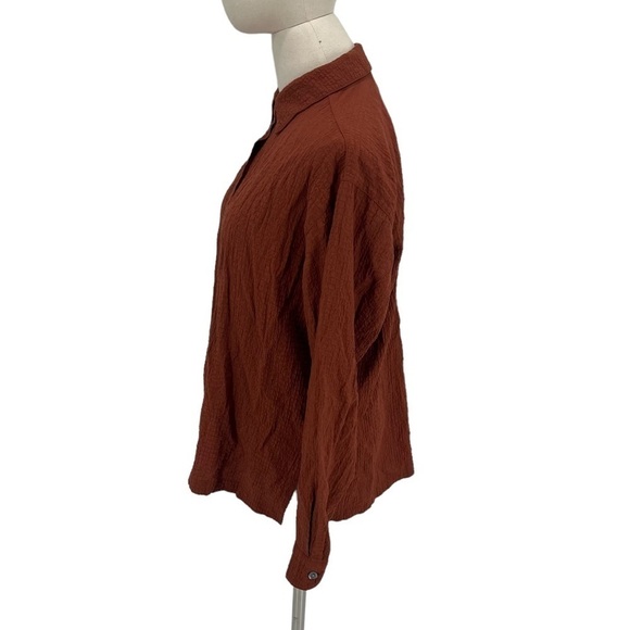 CHICO’S DESIGN Orange Long Sleeve Button Up Shirt Size 8 (1 CHICO’s) Women’s - Picture 4 of 7